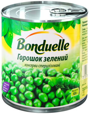 Горошок зелений "Bonduelle" ж/б 400г/лан/