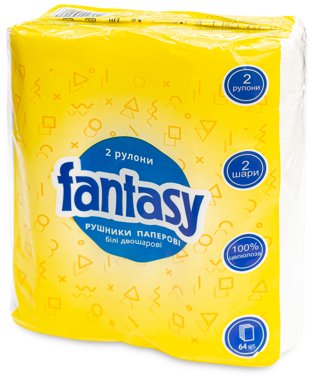 Рушник паперовий Fantasy білий 2шт 2шар