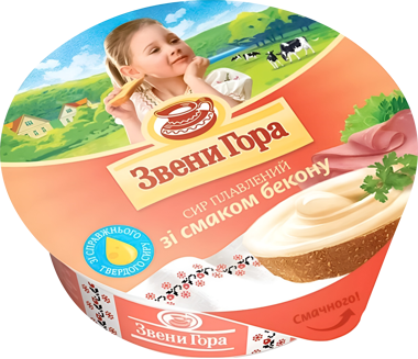 Сир пл "ЗВЕНИГОРА" з беконом п/с 90г /ЗСК/