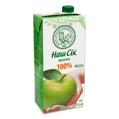 Нектар "Наш Сік" яблуко 0.95л /ОКЗДХ/