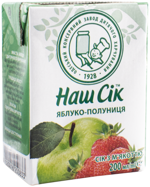Сік "Наш Сік" полуниця/яблуко 0.2л /ОКЗДХ/