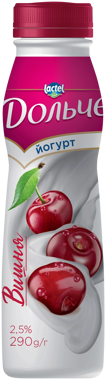 Йогурт "Дольче" вишня 2.5% 290г пляшка