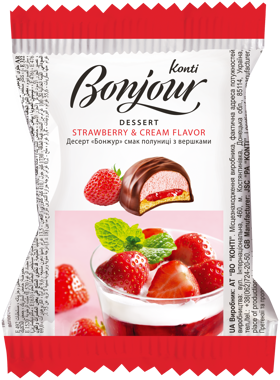 Десерт "Бонжур" полуниця з вершками 29г