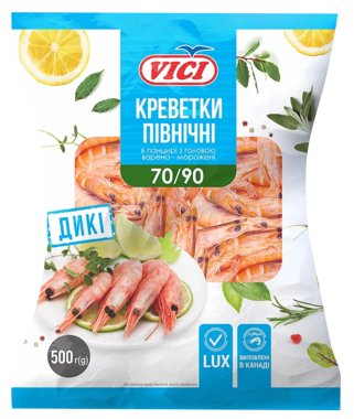 Креветки 70/90 вар/морож 500г /Vici/
