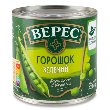 Горошок "Верес" зелений ж/б 420г