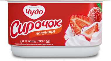 Сирочок "Смачненький" полуничний 5% 100г ст