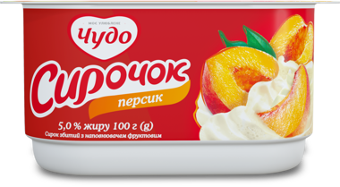 Сирочок "Смачненький" персик 5% 100г ст