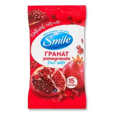 Серветки вологі Smile Фрукти асорт 15шт