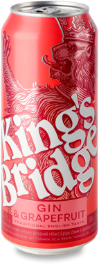 Напій сл/ал. "King's Bridge Gin" грейпфрут 7% 0.5л ж/б
