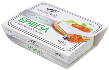 Сир м'який "Бринза вершкова слабосолена" 60% 170г ван /Good Milk/