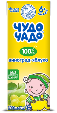 Сік Чудо-чадо виноград/яблуко 0.2л /ОКЗД