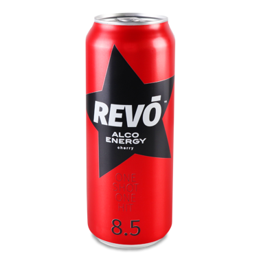 Напій сл/ал."Revo" енергетичний Cherry 0.5л ж/б