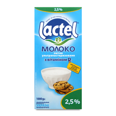 Молоко "Лактель" ультрапастер 2.5% т/п 1кг /President/