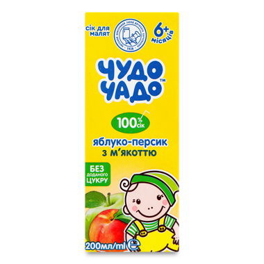 Сік Чудо-чадо яблуко/персик 0.2л /ОКЗД/