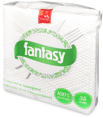 Серветки "Fantasy" столові білі 35шт