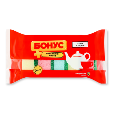 Губка кухонна "Бонус" 5шт