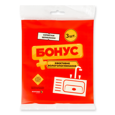 Серветки "Бонус" целюлоза 2шт /Фр-Б/