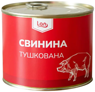 Свинина тушкована ж/б 525г /Лан Буковини/