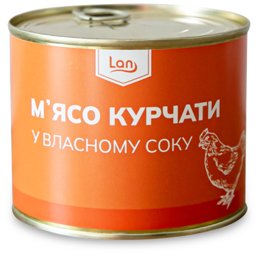 Курча у власному соку ж/б 525г /Лан Буковини/