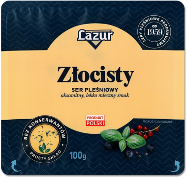 Сир "Lazur Золотистий" з пліснявою 50% 100г 