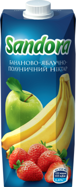 Нектар "Банан/Яблуко/Полуниця" 0.5л /Сандора/
