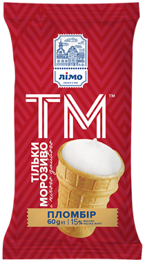 Морозиво "ТМ Пломбір" ваф. ст. 60г /ЛіМо/