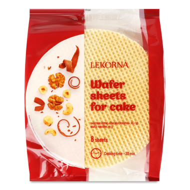 Вафельні коржи для торта 90г /Lekorna/