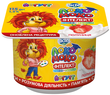 Йогурт "Локо Моко" полуниця 115г ст /Lactel/