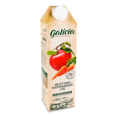 Сік "Galicia" ябл/морквяний неосвітл 1л т/пак
