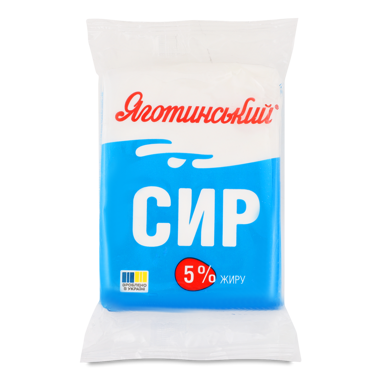 Сир кисломолочний 5% 180г флоу-пак /Яготинське/
