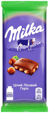 Шоколад "Мілка" молочний Лісовий горіх 90г