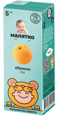 Сік "Малятко" абрикос з мяк т/п 200мл /Еконія/