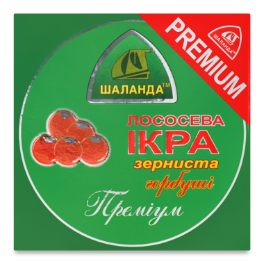 Ікра лососева зерн (черв) Преміум ж/б 100г кор /Шаланда/
