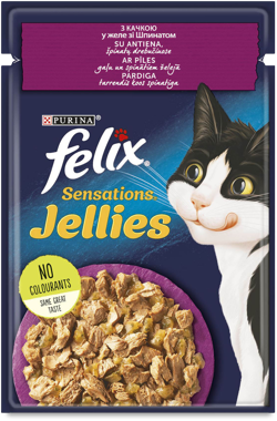 Конс "Фелікс" Sensation качка/желе з шпинатом 85г