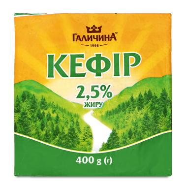 Кефір "ГаличанськиЙ" 2.5% 400г плівка 