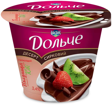 Десерт "Дольче" 3.4% глазур полуниця-ківі ст.200г
