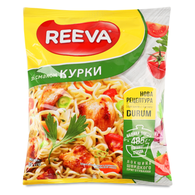 Локшина яєчна "Reeva" з куркою 85г пачка