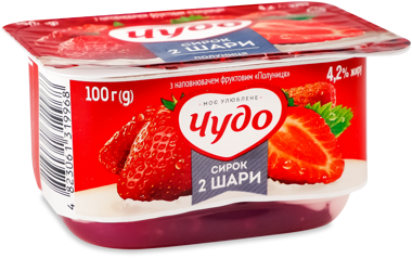 Сирок кл "Чудо" полуниця 4.2% 100г ст