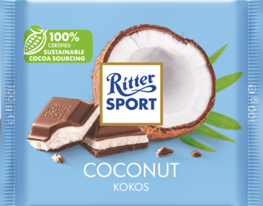 Шоколад "Ritter Sport" молочний кокос/мол.крем 100г