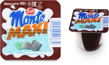 Десерт MONTE з шоколадом/горіхами 100г ZOTT ст 