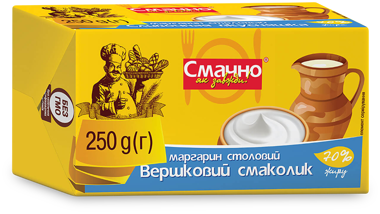 Маргарин "Вершковий Смаколик" 70% 250г /СмачноЯкЗавжди/
