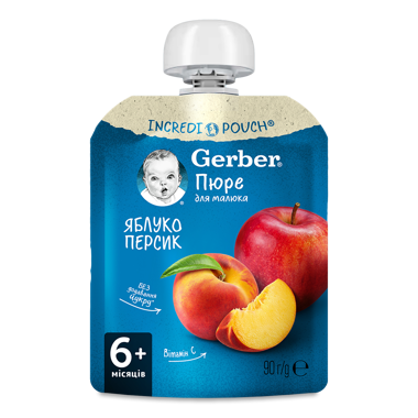 Пюре "Gerber" яблуко/персик 90г д/п /Nestle/