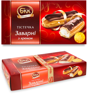 Тістечка заварні з кремом 360г /Київхліб/