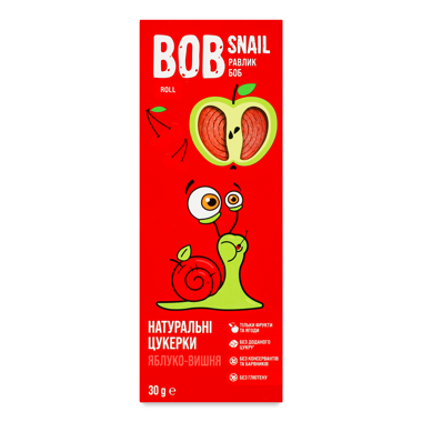Цукерки "Равлик Боб" яблучно-вишневі 30г /BOB SNAIL/