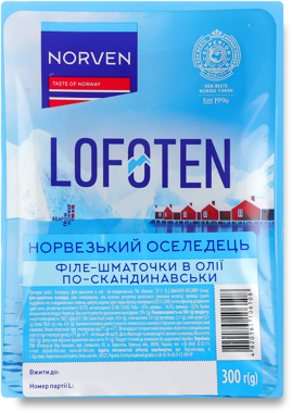 Оселедець "Norven" в/олії по-скандинавськи 300г 