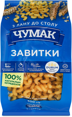 Макарони "Чумак" завитки 400г пластик