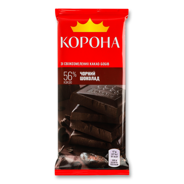 Шоколад "Корона" чорний 85г /Крафт/