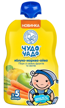 Пюре Чудо-чадо яблуко/морква/айва з віт.С. 90г д/п