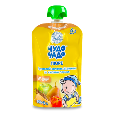 Пюре Чудо-чадо Фрукт.салатик печиво/злаки 90г д/п