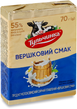 Продукт сирний пл "Вершковий смак" 55% 70г /Тульчинка/